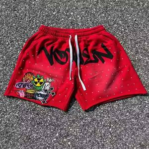 Acid Wash Premium 100% Algodón Logotipo personalizado Malla 100% Poliéster Longitud corta con logotipo OEM Pantalones cortos en blanco - Product Image 4