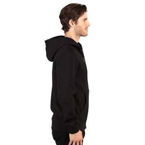 Sweat à capuche zippé en molleton français pour homme, coupe ample, poches kangourou, noir - Product Image 3