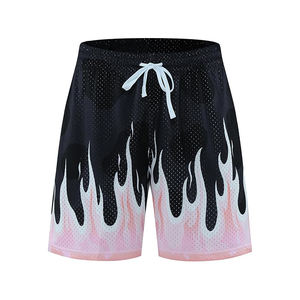 กางเกงกีฬาขาสั้นผู้ชายคุณภาพสูง ออกแบบโลโก้ได้ตามต้องการ ผลิตจากโพลีเอสเตอร์ 100% แห้งเร็ว ระบายอากาศได้ดี มีตาข่าย ยืดหยุ่น พร้อมเชือกผูกและกระเป๋า - Product Image 3