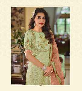 La mejor calidad Indian Heavy Georgette Kameez Dupatta Salwar Set Bordado Piedra Trabajo hecho a mano Boda y fiestas a precios al por mayor - Product Image 4