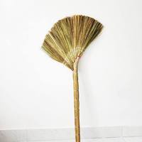 Balai miniature classique en fibres végétales naturelles, poils en herbe, manche en bois, écologique, léger, outil de nettoyage domestique pour sols et meubles