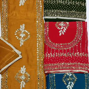 ชุดสูทงานปาร์ตี้ปักด้วยมือดีไซน์เนอร์ทันสมัยสำหรับผู้หญิงงานปาร์ตี้สไตล์ดั้งเดิมแฟชั่นอินเดีย - Product Image 1