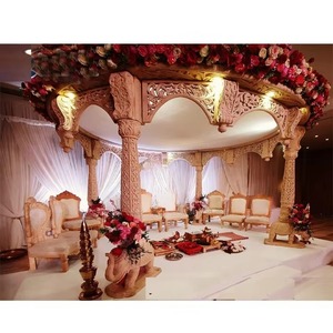 Nuevo diseño elefante Base madera tallada Mandap boda del sur de la India hecho a mano Mandaps DST exportaciones personalizable Mandap Set EE. UU. - Product Image 1