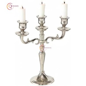 Miroir brillant poli 3 bras foudre bougeoir merveilleux conception décoration de Table Unique bougie pot approvisionnement en gros - Product Image 5