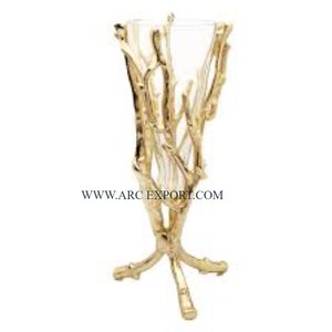 Floreros modernos de latón y metal con forma de hoja, jarrones de metal hechos a mano de la mejor calidad, venta al por mayor, decoración de mesa, jarrones de flores para interiores - Product Image 2