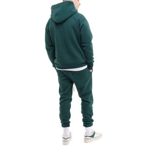 Ensemble de survêtement 2 pièces épais personnalisé, effet délavé à l'acide, avec broderie délavée au soleil et patchs, comprenant un pantalon de survêtement et un sweat à capuche - Product Image 2