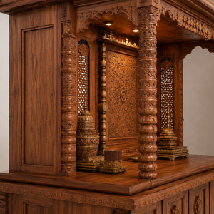 Meilleur Mandir de prière en bois de teck aux designs exquis, mobilier de maison sur mesure, taille et couleur personnalisables, style moderne durable, DST EXPORTS - Product Image 5