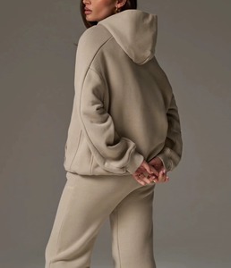 Ensemble de survêtement élégant en velours pour femme 2025, cardigan à col montant zippé et pantalon large, tenue décontractée tendance pour l'hiver - Product Image 3