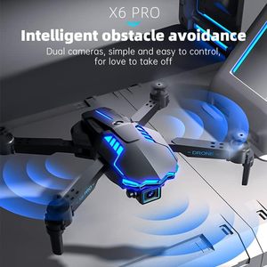 1080P HD có thể gập lại RC Quadcopter <span class=keywords><strong>Drone</strong></span> LED Đèn nền trẻ em người lớn 10km Truyền hình ảnh 6K chụp chuyên nghiệp từ xa người mới bắt đầu - Product Image 4