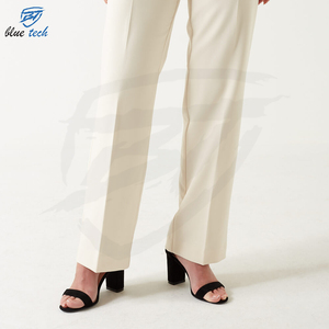High Quality Women's Mid Flat Slim Stretch Polyester/Cotton <b>Trousers</b> for Business Casual Travel OEM Clothing Manufacturer Quick - Product Image 5