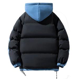 Veste d'hiver noire pour homme avec logo personnalisé, de haute qualité, chaude, imperméable, doudoune à capuche, formelle, grande taille, vestes à bulles surdimensionnées - Product Image 6