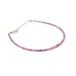 Bracelet en diamant rose AAA+ avec perles facettées rondes de 1,5 à 3 mm, orné de zircon comme pierre principale, idéal pour les cadeaux - Product Image 3