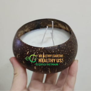 2024 Vente de logo personnalisé Bols à bougie de soja en coquille de noix de coco Eco2Go faits à la main pour les fêtes - Product Image 5