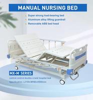 Lit médical manuel en métal, lit de soins multifonctionnel réglable pour patients, pour usage domestique et hospitalier Lisen MX-M6 en acier laminé à froid