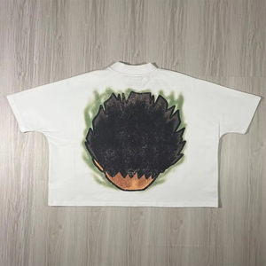 เสื้อยืดผู้ชายลำลองแนวสตรีทเสื้อครอปผ้าฝ้ายกราฟิกขนาดใหญ่ลายเทอร์รี่ - Product Image 2