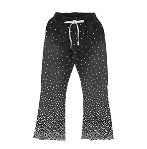 Ensemble Sweat à capuche et pantalon de survêtement évasé avec strass personnalisés délavés à l'acide sur toute la surface Ensemble de survêtements de survêtement 2 pièces - Product Image 6
