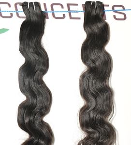 100% cutícula alineada India Natural Ninguno Enredo Bodywave Bundles Sin procesar Venta al por mayor Proveedor crudo Extensiones de cabello humano virgen - Product Image 2