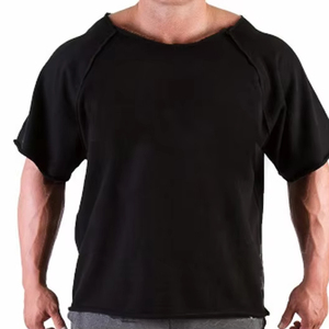 Ville Sports <b>Men's</b> New Classic Oversized Bodybuilding Gym T-<b>Shirt</b> Fitness Knitted Polyester & Cotton T-<b>Shirts</b> For <b>Men</b> - Product Image 5