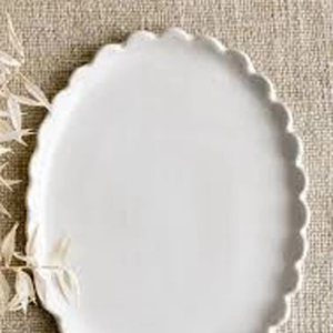 ถาดเซรามิกทรงรีสำหรับบ้านโรงแรมและร้านอาหารเครื่องครัวถาดเสิร์ฟผลไม้ช็อคโกแลตถาดเซรามิกสีขาวหรูหรา - Product Image 1