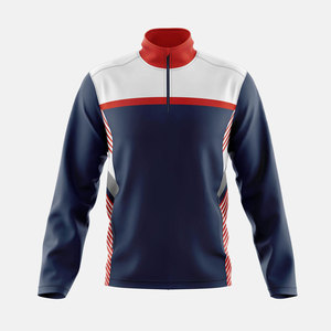 แจ็คเก็ตสวมศีรษะซิปครึ่งตัวของผู้ชายเสื้อแจ็กเก็ตไตรมาสพิมพ์ซับลิเมชันผลิตแบบมืออาชีพ - Product Image 1