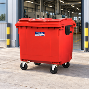 Conteneur de collecte des déchets en plastique HDPE certifié EN 840, 1100L - Product Image 2