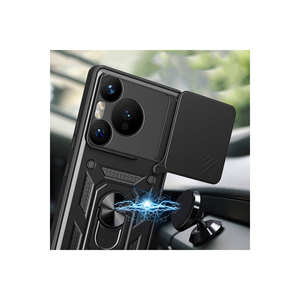 Étui magnétique noir en silicone avec protection coulissante de l'appareil photo pour Huawei Pura 70 Pro 5G, style élégant 'INS' pour téléphone portable Plus - Product Image 4