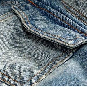 แจ็กเก็ตยีนส์สำหรับผู้ชายเสื้อแจ็กเก็ตผ้ายีนส์แบบวินเทจผ้าปะติดดีไซน์ไฮสตรีทสุดอินเทรนด์ใส่สบาย - Product Image 6