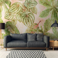 Papier peint mural en vinyle non tissé moderne vert rose fabriqué en Allemagne, motif floral, pour hôpital, chambre, salle à manger, grand format 0,53x20,10m, emballage en vrac