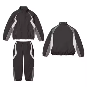 Ensemble de survêtement à capuche en nylon extensible dans quatre directions, unisexe, grandes tailles, avec logo personnalisé, idéal pour le sport – Vente en gros - Product Image 5