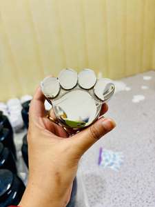 Ficha en forma de pata clásica de latón de estilo americano, urna pequeña para mascotas, acabado en níquel con soporte para entierro y cremación de mascotas - Product Image 3