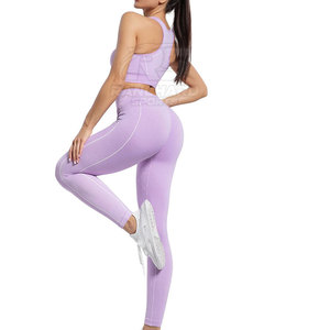 Conjunto de Yoga para Mujer Más Vendido, MOQ Bajo, Color Sólido, Último Diseño, Precio al por Mayor - Product Image 3