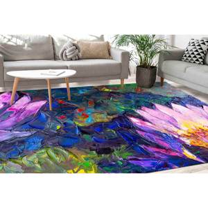 Alfombra Estampada: Alfombra Moderna de Chenilla con Diseño Floral para Entrada de Casa de Campo, con Pelo Suave - Product Image 1