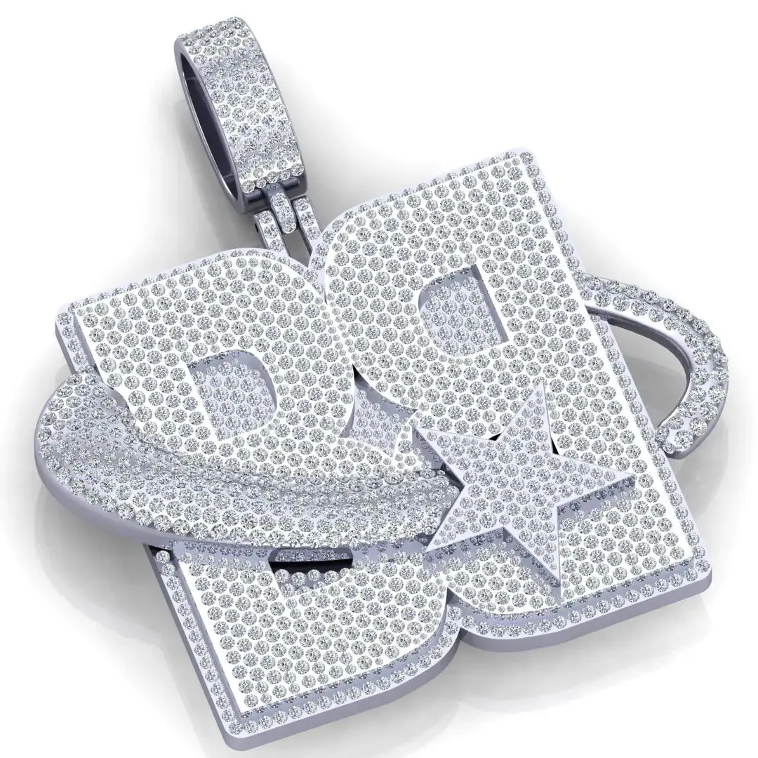 Iced Out Bling Bling Letter BB Pendant 925 Sterling Silver Vvs Moissanite Diamond Luxury Design Customized Letter Pendants