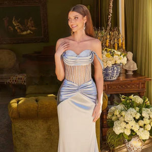 Elegante lujo 2025 mujeres A-Line Anti-Static Bonning Corpiño Circular drapeado vestido plisado para fiestas - Product Image 1