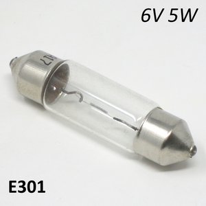 Bombilla torpedo festoon de 6V 5W para faro, tamaño mediano Lambretta A + B + C + LC + E + F + D + LD + LI + TV + SX + GP/DL - Product Image 1
