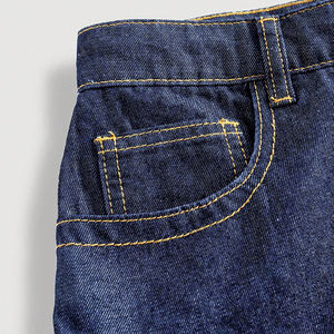 2026 Custom Logo Bestselling Women's Empire Waist <b>Denim</b> Mini <b>Skirt</b> Dark Blue with Pockets Breathable Casual - Product Image 4