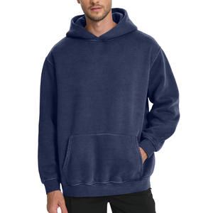 Sweat à capuche délavé à l'acide en coton mélangé de base le plus vendu pour hommes vêtements d'hiver personnalisés avec col à capuche à manches longues conception solide - Product Image 4
