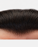 Perruque toupet Q6 économique en dentelle et base PU avec nœuds blanchis à l'avant pour hommes, système de remplacement capillaire, en stock
