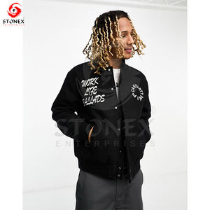 Veste universitaire unisexe à manches longues, design personnalisé, prix d'usine, tricotée, pour l'hiver, avec décoration en fourrure, couleur personnalisable, style décontracté - Product Image 3