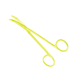 ใหม่กรรไกรใบมีดโค้งสีเหลืองสแตนเลสคมคมคมคีมคีมสำหรับห้องผ่าตัด - Product Image 1