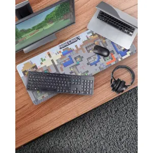 แผ่นรองเมาส์เกมมิ่งลาย Minecraft รูปทรงสี่เหลี่ยม พร้อมคุณสมบัติชาร์จไร้สายแบบกันน้ำ รองรับการพิมพ์โลโก้ตามสั่ง - Product Image 1