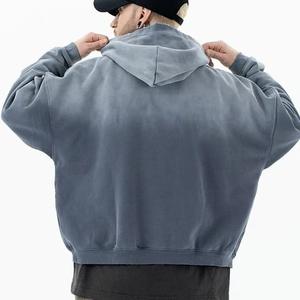 Sudadera con capucha personalizada de 400gsm para hombre, Jersey de invierno de tela polar con estampado de algodón 100% 3D bordado Boxy Fit - Product Image 4