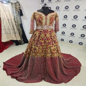 Diseñador 2024 tendencia XXL caftán argelino elegante lujo pesado bordado crape tradicional musulmán ropa de mujer adultos - Product Image 1