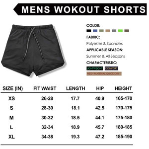 พรีเมี่ยม100% โพลีเอสเตอร์ผู้ชายยิมกางเกงขาสั้นที่มี3 "ในตะเข็บกางเกงขาสั้นใหม่พื้นฐานผู้ชายกีฬาวิ่งออกกำลังกายวิ่งออกกำลังกายกีฬากางเกงขาสั้น - Product Image 6