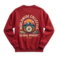 Sweat-shirts unisexes à col rond en coton 100% de 300g, poids lourd, pour l'hiver, avec logo personnalisé sur le devant, coupe ample, marque privée, OEM