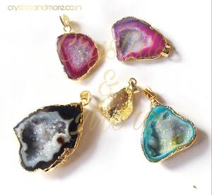 Colgante de Piedra Preciosa Druzzy, Ágata Natural - Product Image 1