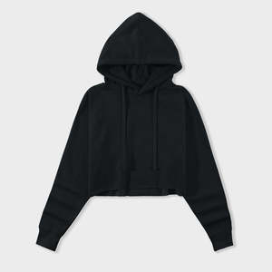 Femmes surdimensionné fermeture éclair haut court à capuche coupe ample taille mince à manches longues sweat décontracté haute qualité 100% coton Streetwear - Product Image 3