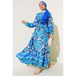 Robe à motifs boutonnés Bleu - Product Image 2