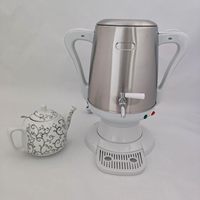 Samovar électrique en acier inoxydable, bouilloire à thé turque avec théière en céramique, fonction maintien au chaud automatique, pour la maison