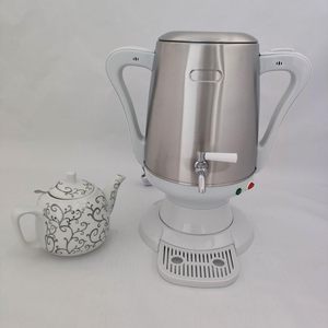 Samovar Elettrico in Acciaio Inox <span class=keywords><strong>con</strong></span> <span class=keywords><strong>Teiera</strong></span> in Ceramica, Bollitore Turco Automatico <span class=keywords><strong>con</strong></span> Funzione Mantenimento Calore per Casa - Product Image 5